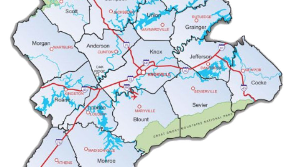 East Tennessee County Map